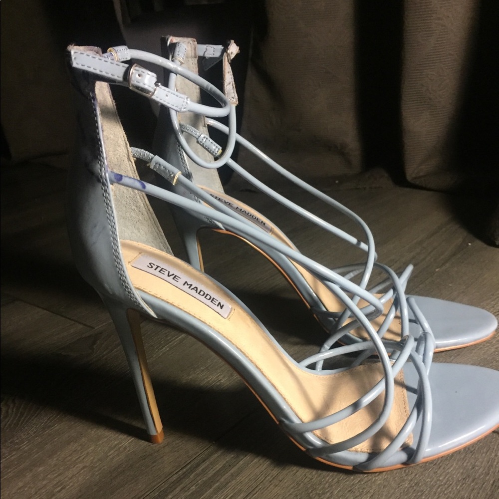 STEVE MADDEN SATYA OPEN TOE BABY BLUE